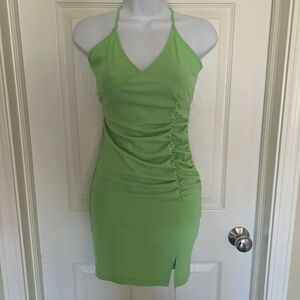 Forever 21 Lime Green Ribbed Mini Dress